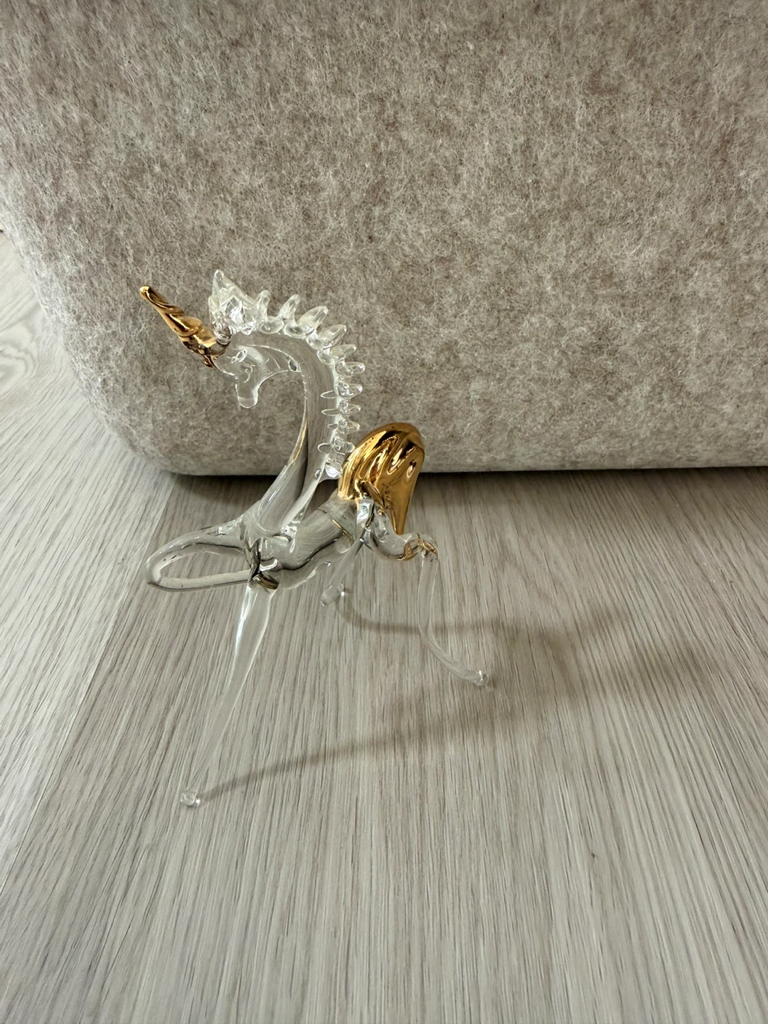 Cute delicate little blown glass unicorn figurine