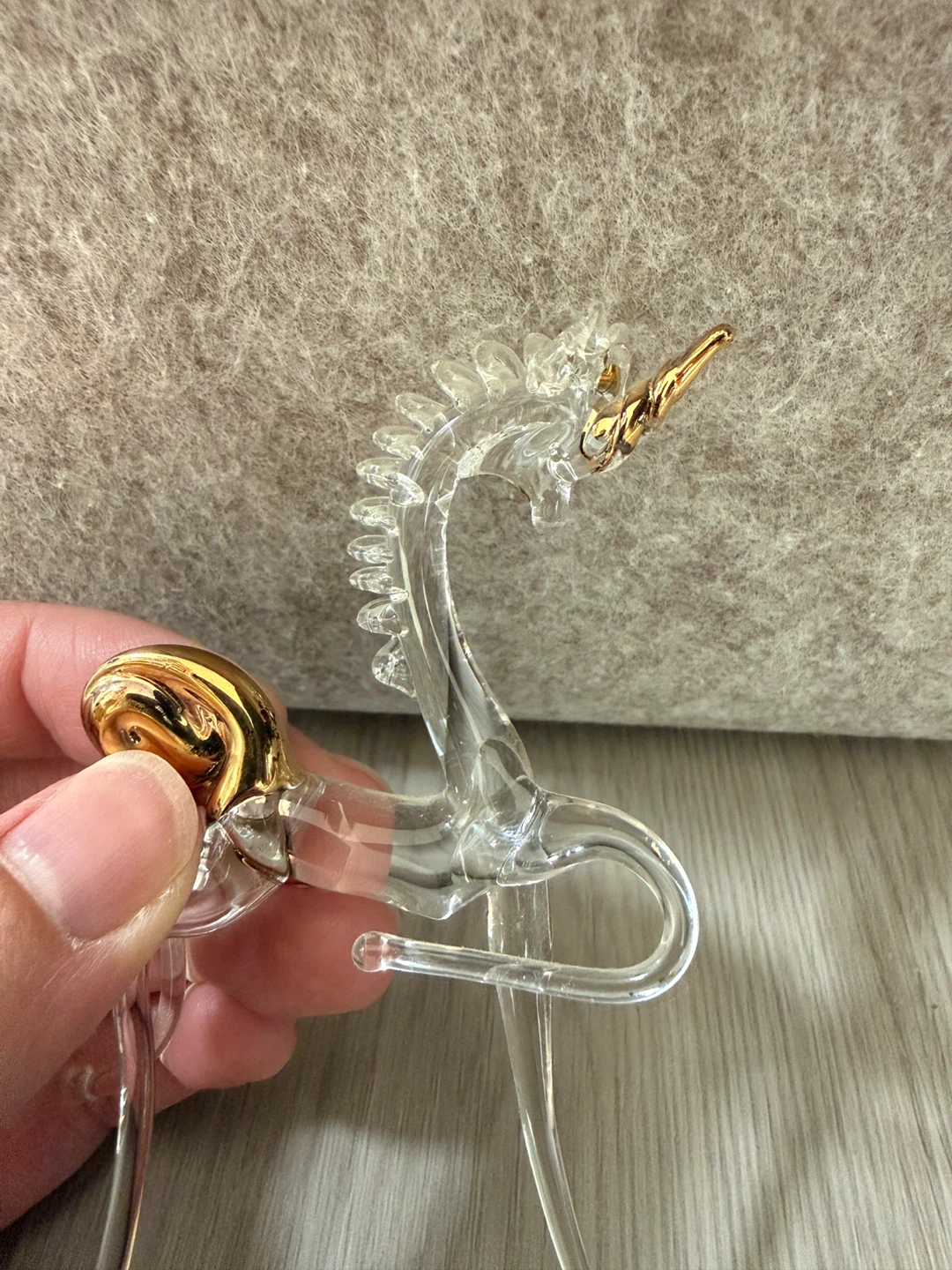Cute delicate little blown glass unicorn figurine - photo 2