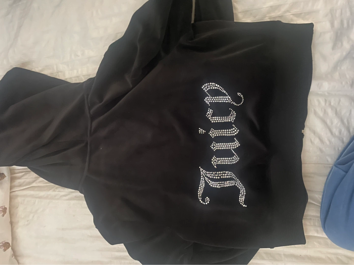 Juicy Couture Black Velour Hoodie - Size L - photo 3