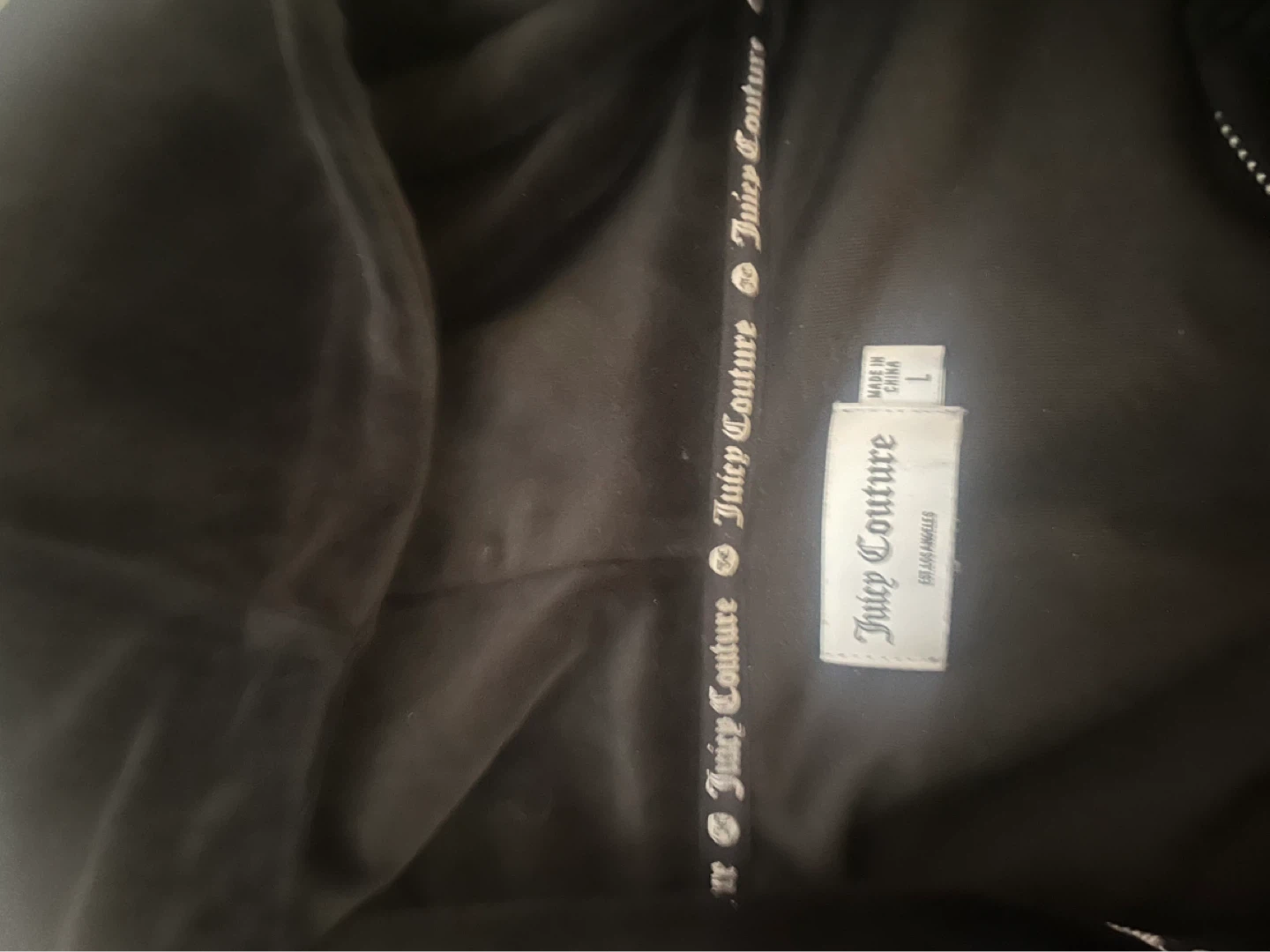 Juicy Couture Black Velour Hoodie - Size L - photo 2