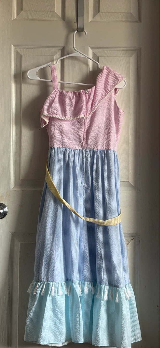 Rare Edition Girls Pink and Blue Seersucker Dress - photo 2