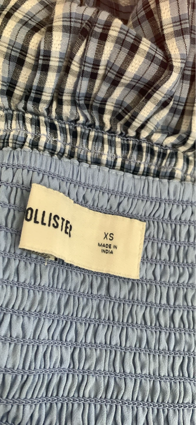 Hollister Blue Plaid babydoll Top - XS - photo 2