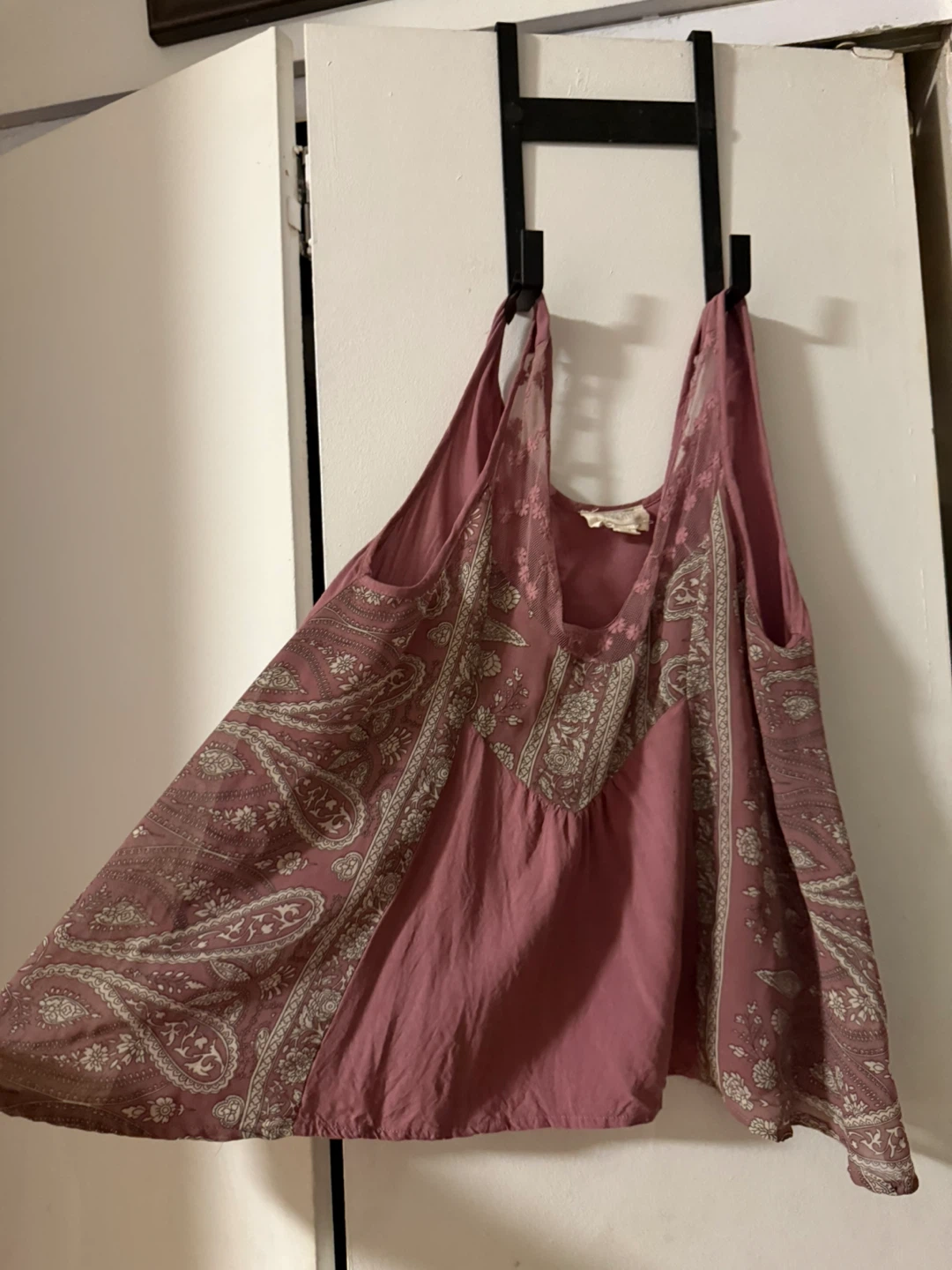 LA Hearts Pink Paisley Boho Tank Top Size S