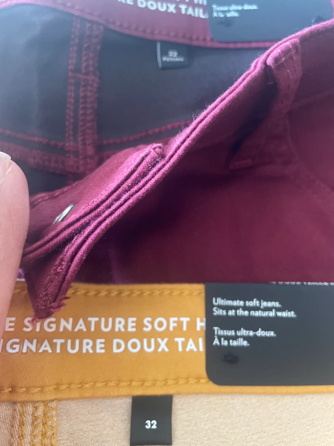 2 x R Jeans "The Signature Soft Jeans (Maroon & Yellow, Size 32) - photo 3