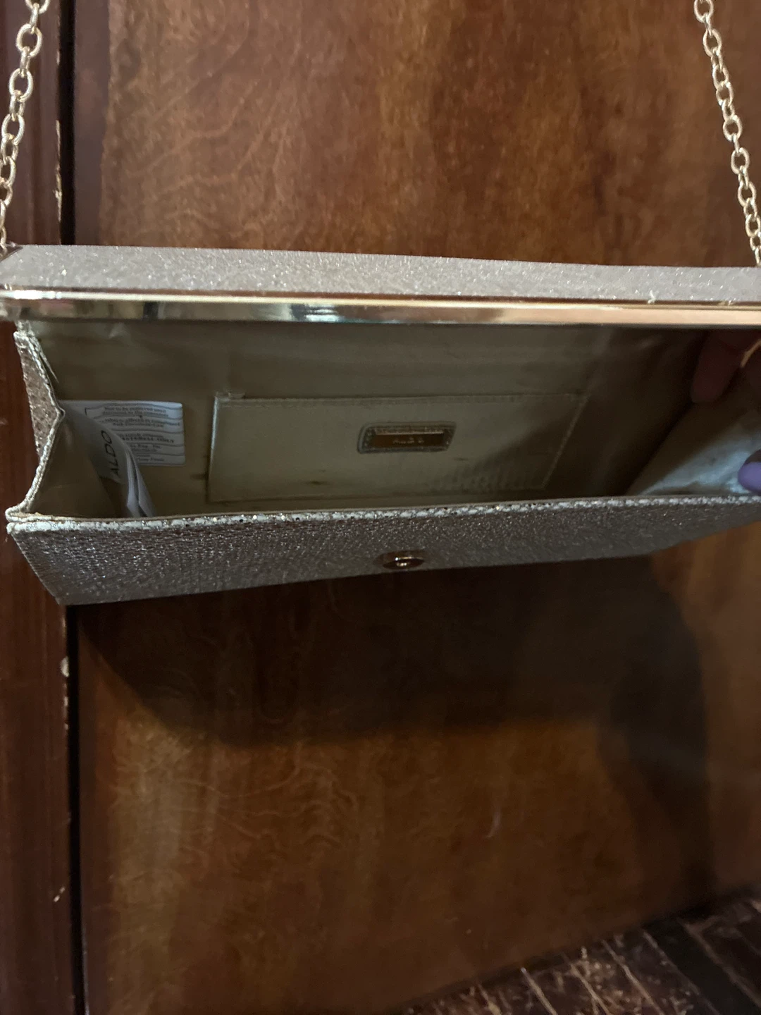 ALDO Glitter Clutch Purse with Chain - photo 2