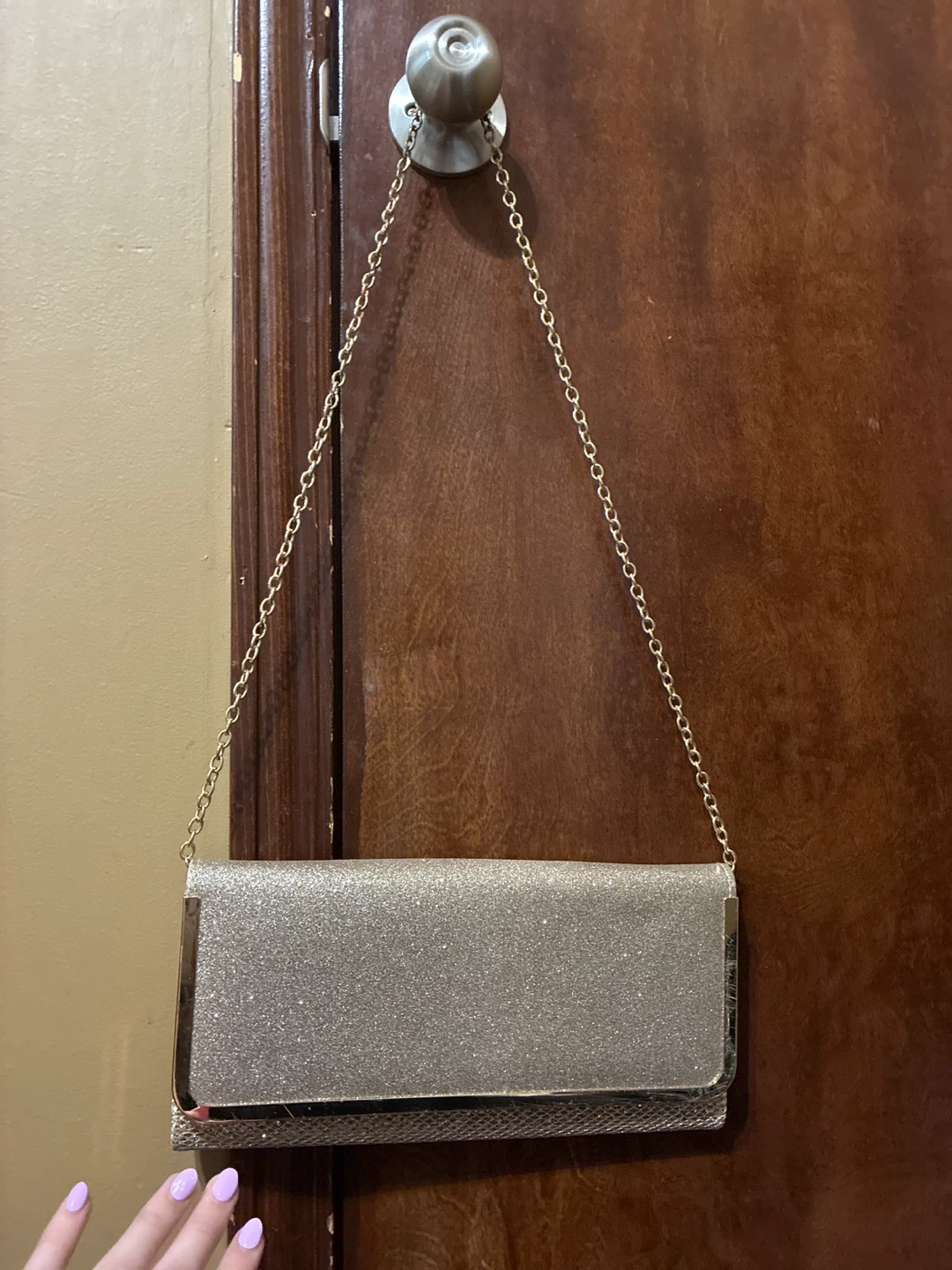 ALDO Glitter Clutch Purse with Chain