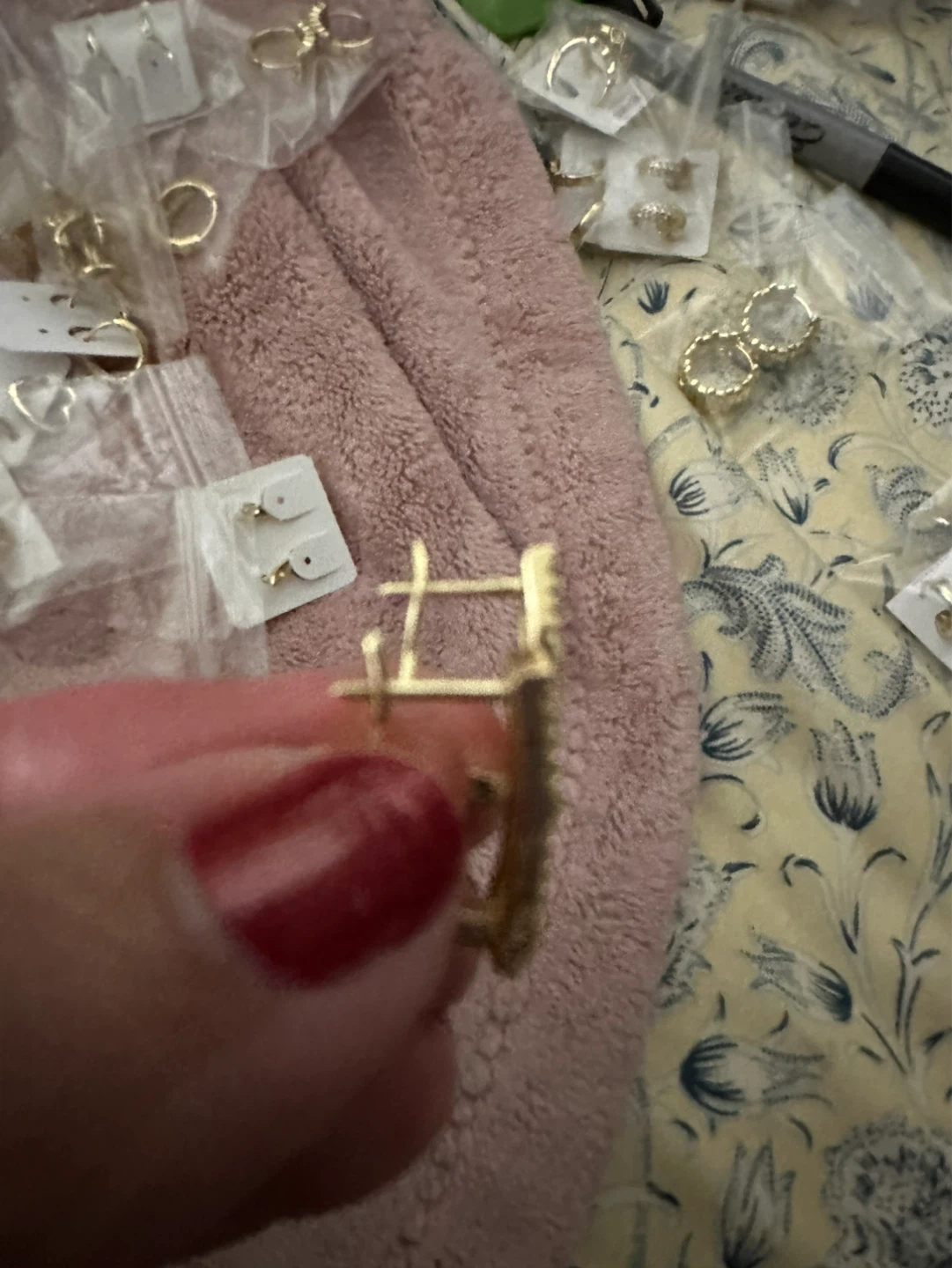 Gold laminated Star Earrings with Clear Stones - photo 2