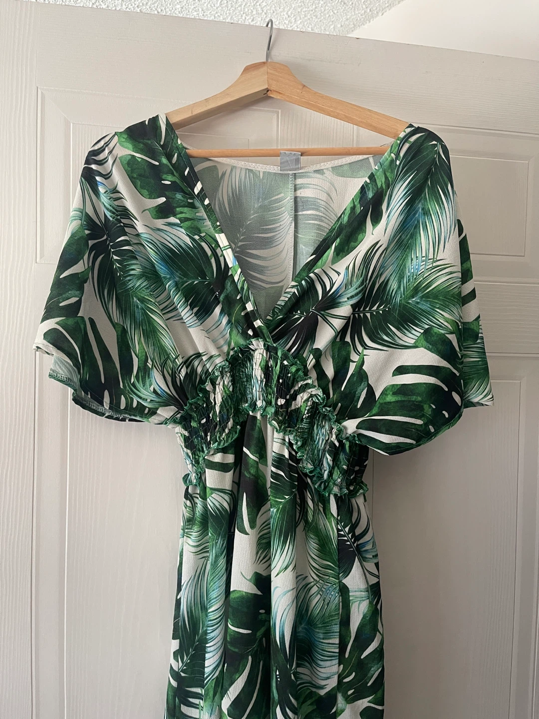 Italian Summer Tropical Green Leaf Maxi Dress size L - photo 2