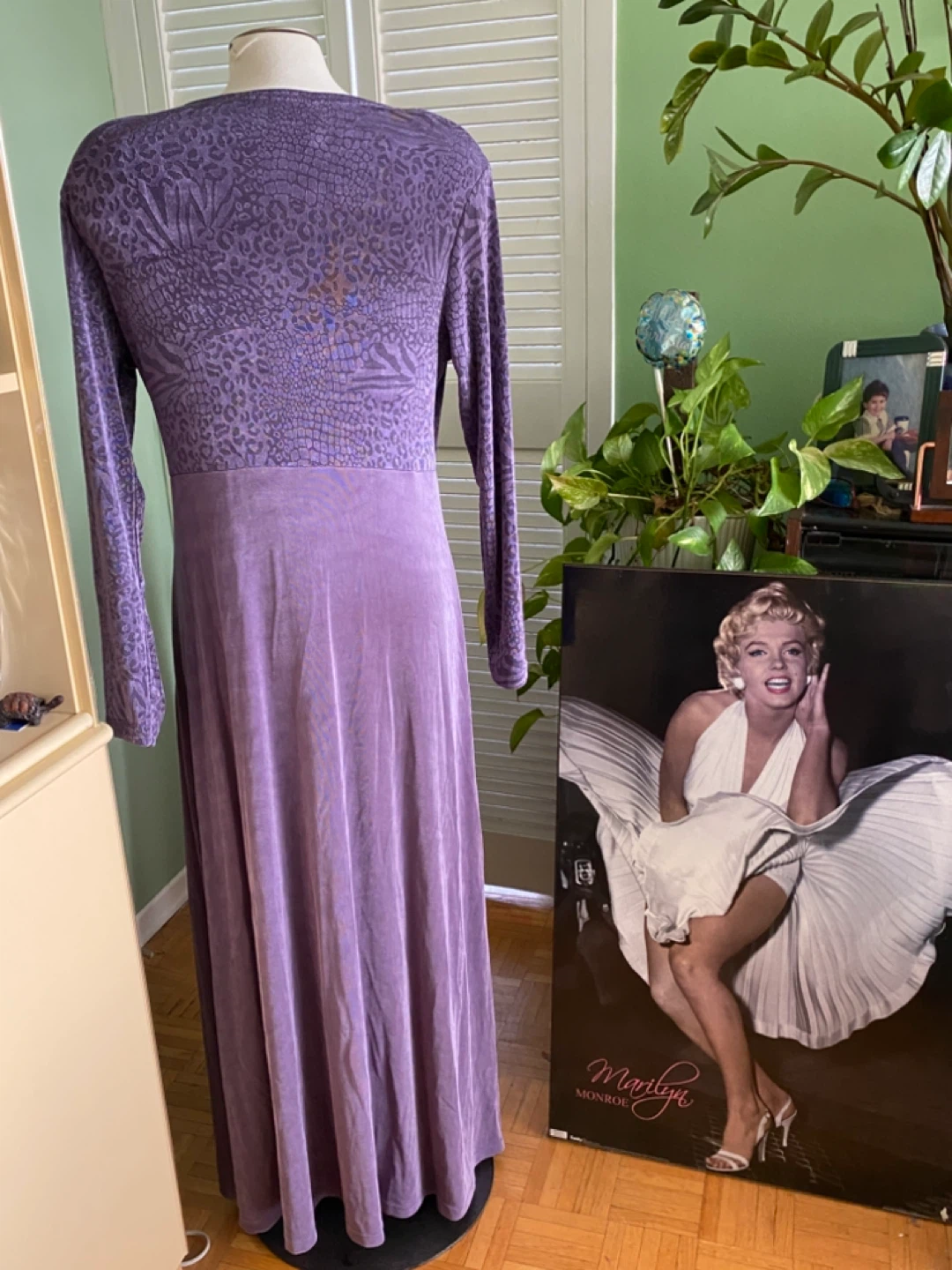 Vintage Marallis  Collection Purple Maxi Dress