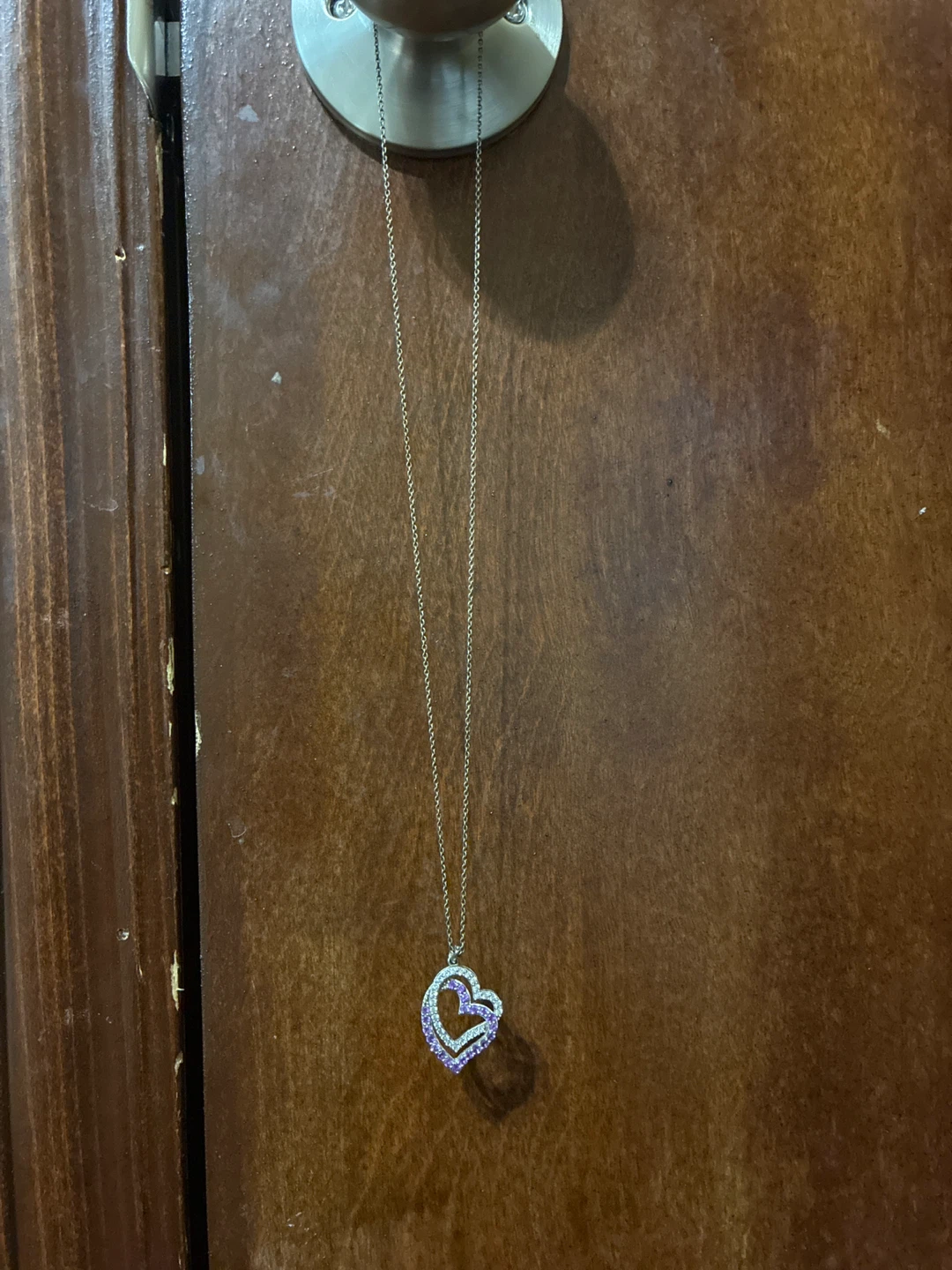 Double heart necklace 925 silver - photo 2