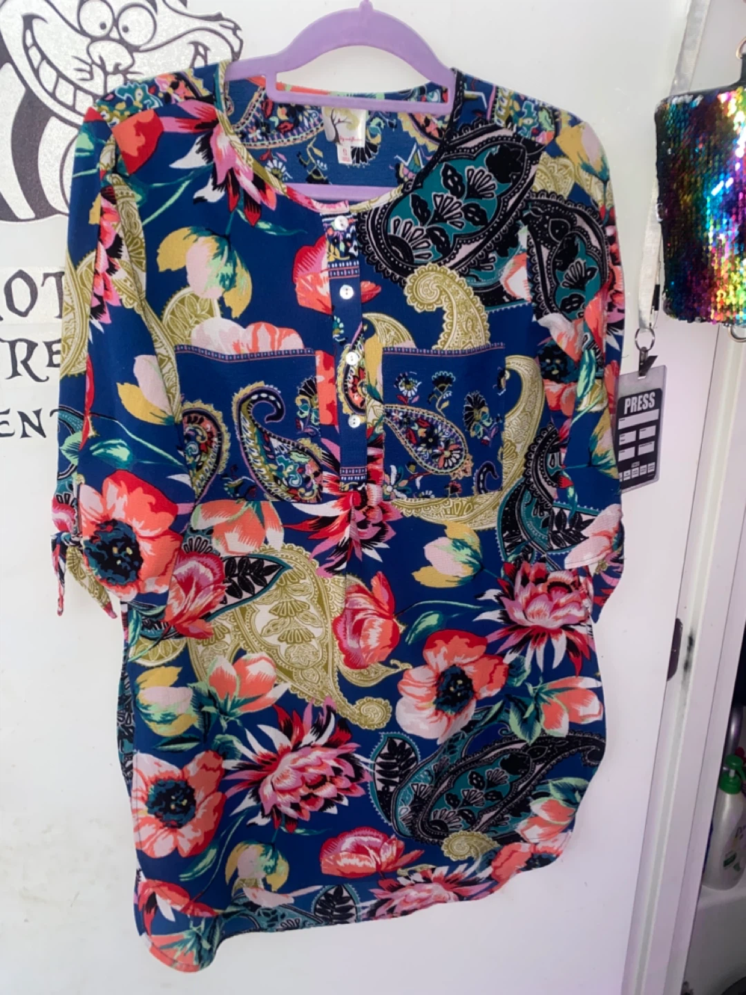 Fig & Flower Women's Floral Print Shirt Size S