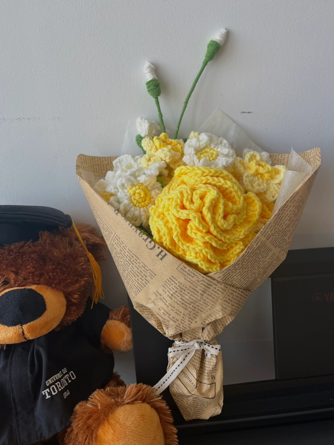 🎓Grad Bouquet - yellow rose & daisies - photo 2