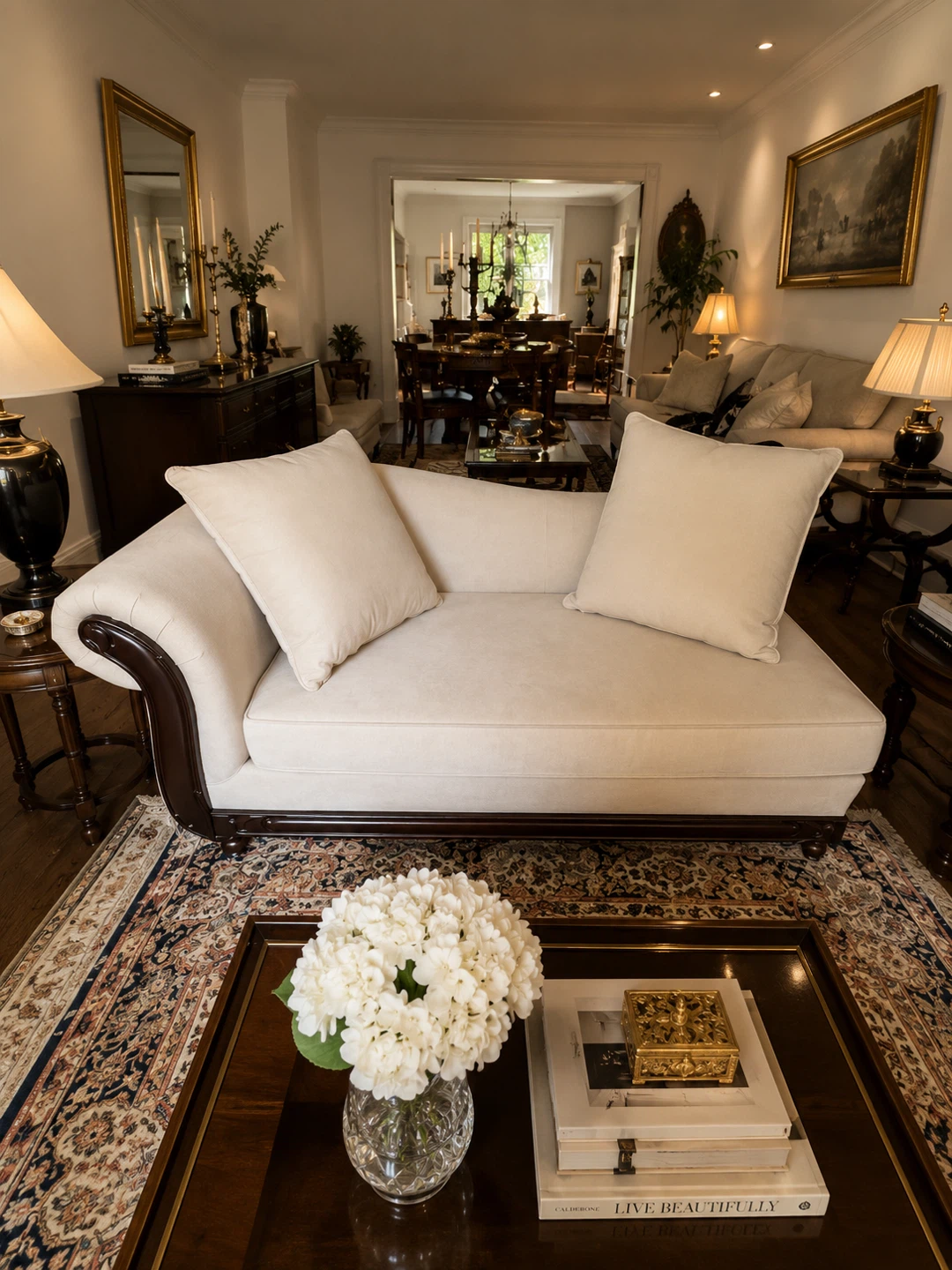 Cream Chaise Lounge Sofa