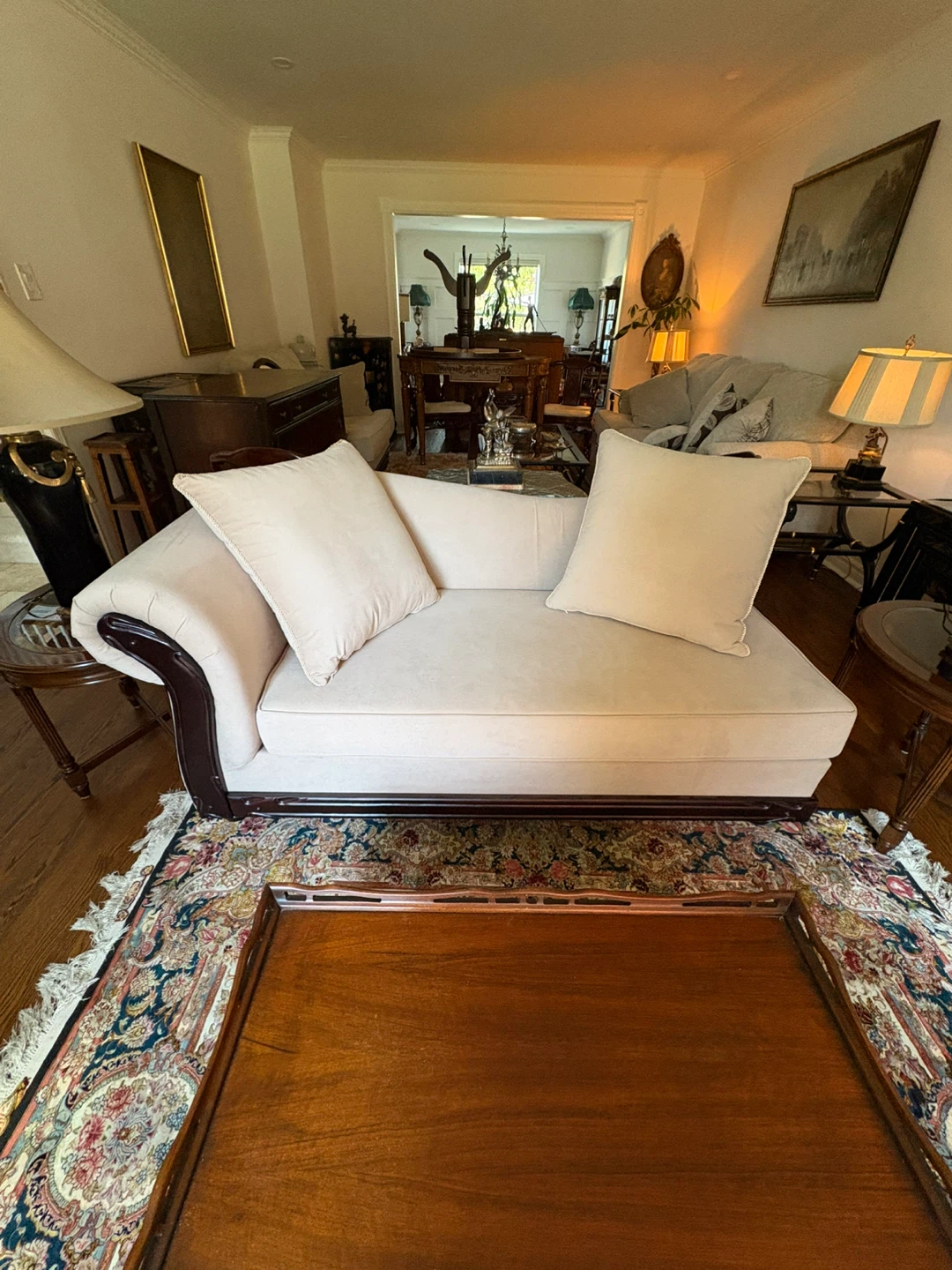 Cream Chaise Lounge Sofa - photo 2