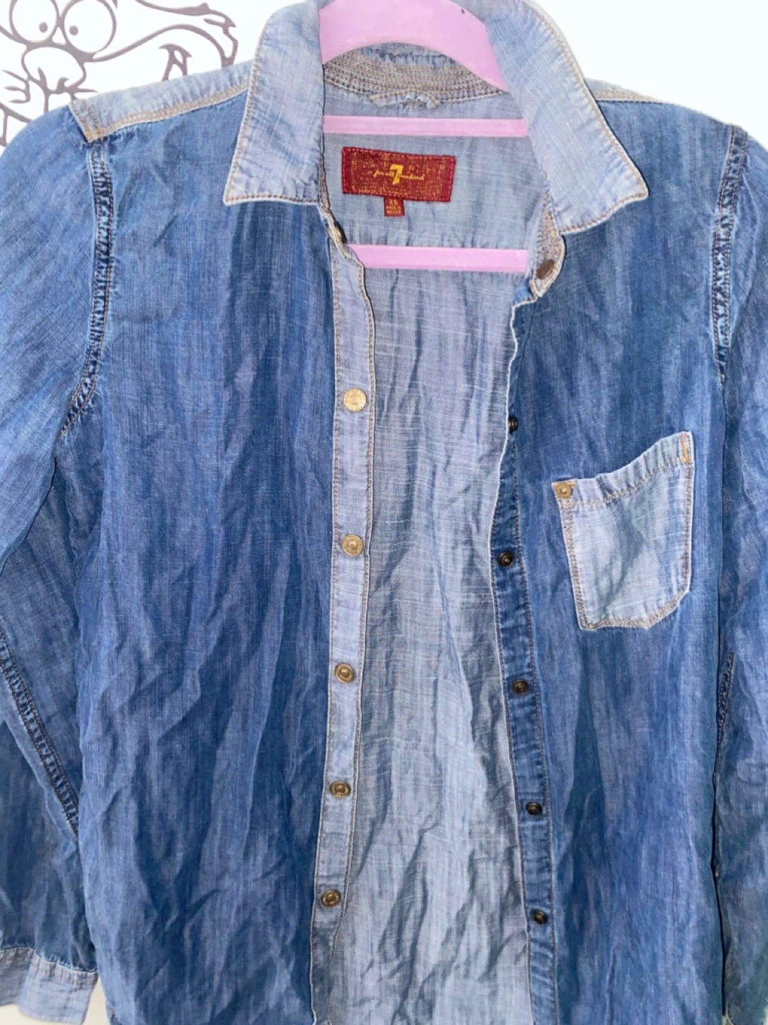 7 For All Mankind Denim Shirt XS - photo 4