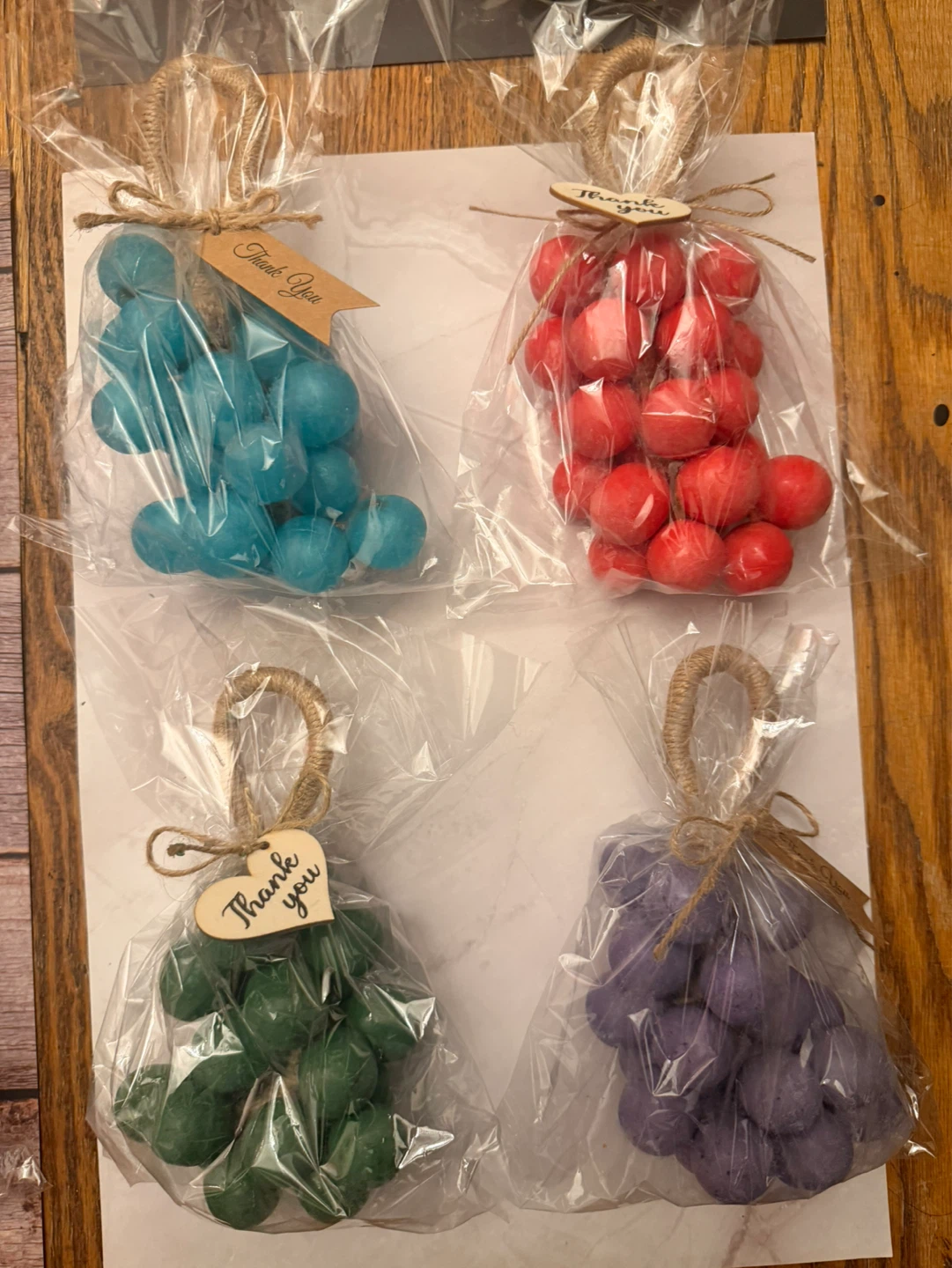 Handmade Grape soap Cluster Candles - Set of 4 - photo 3