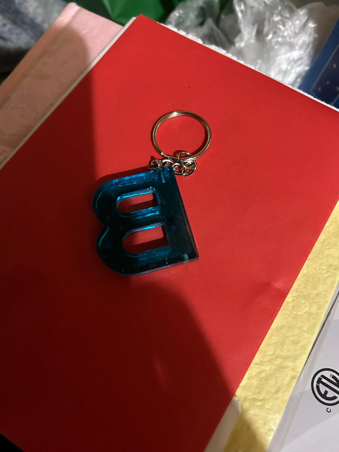 Teal Letter B Keychain - photo 2