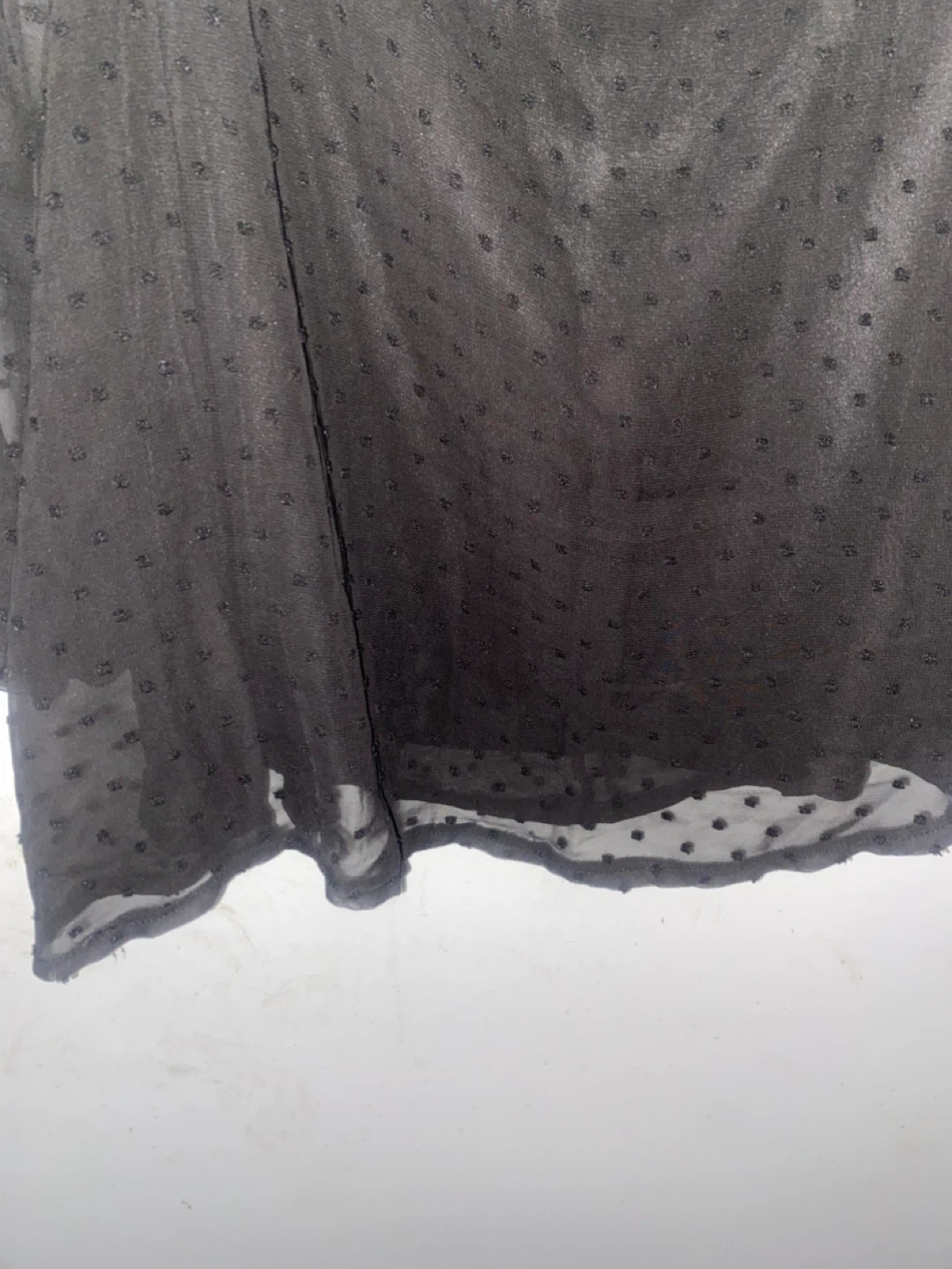 Black Sheer Dot Mesh Puff Sleeve Top Missguided Size US 4 - photo 5