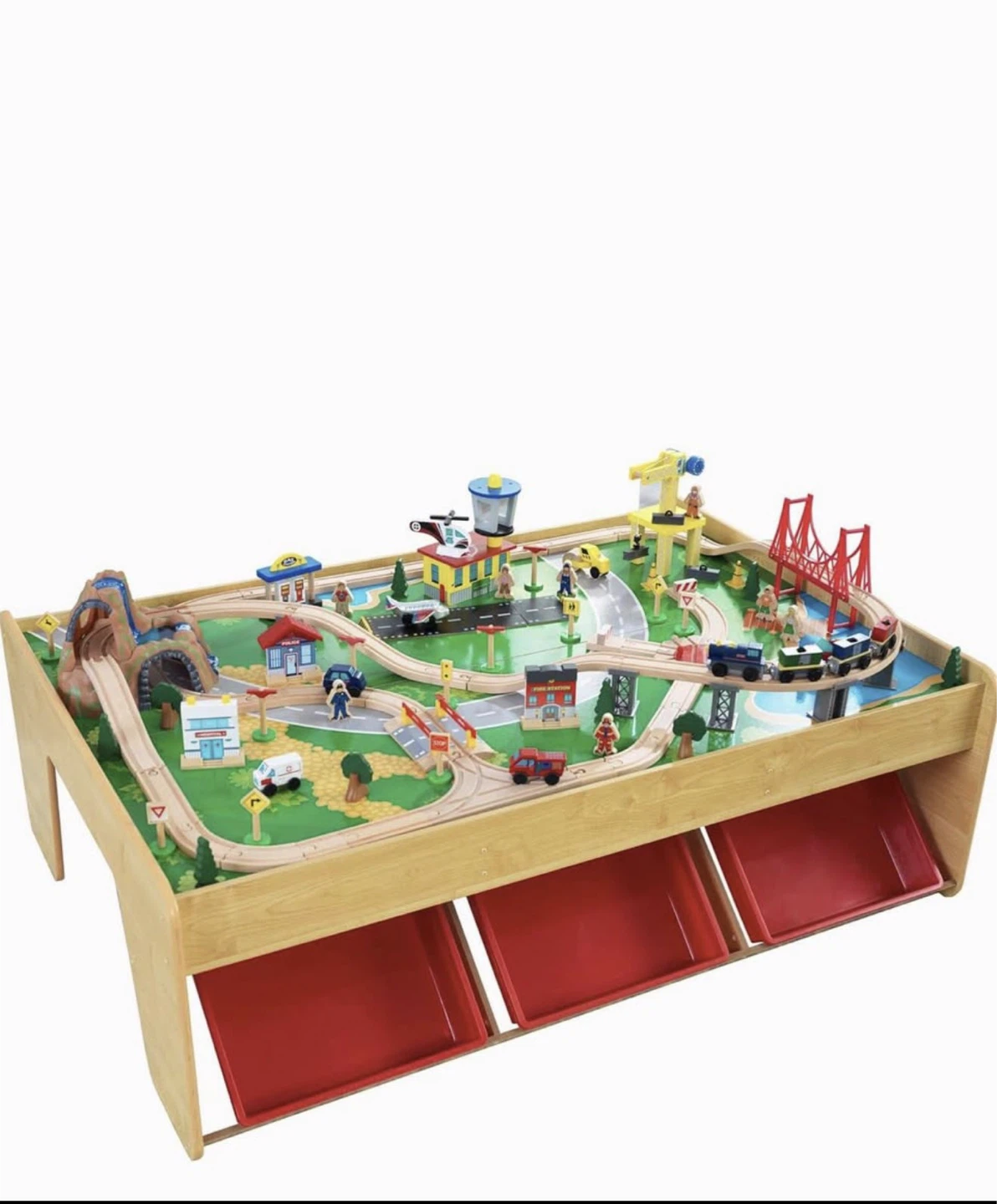 KidKraft Wooden Train Table with Accessories