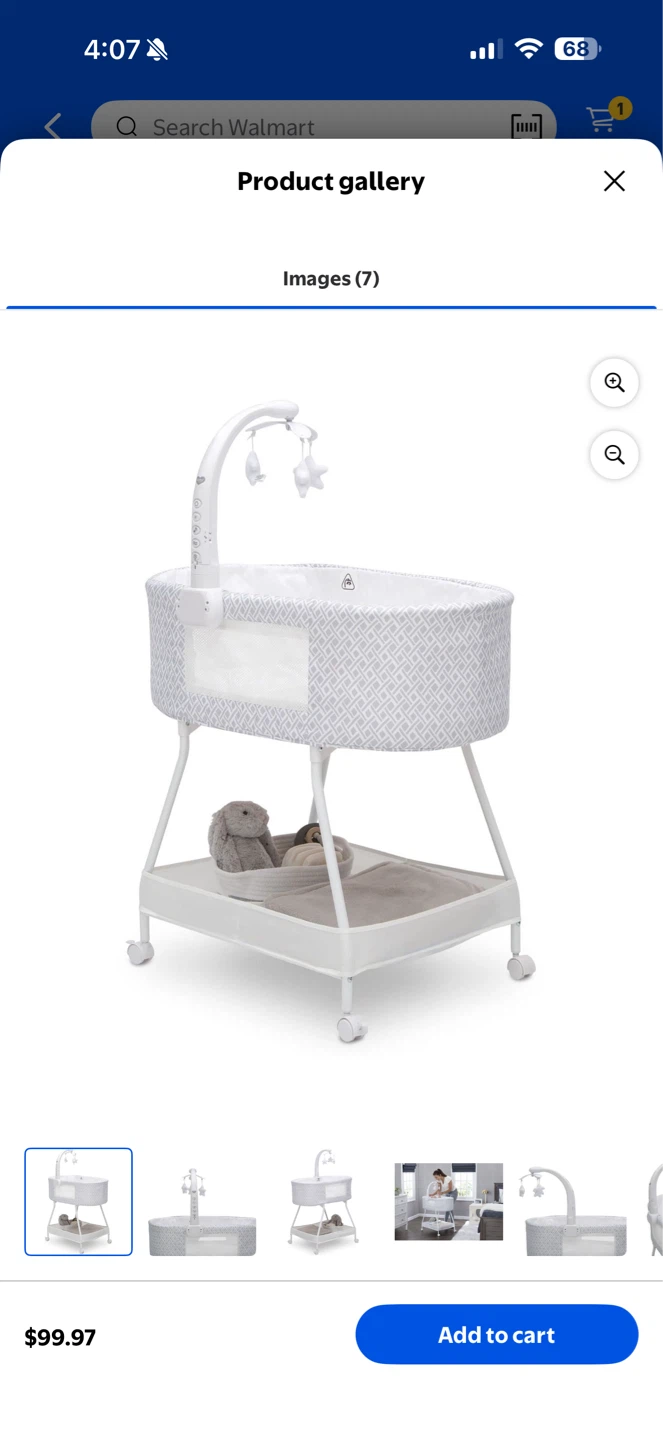 Bedside Bassinet and Philips Avent Baby Bottles - 3 Pack