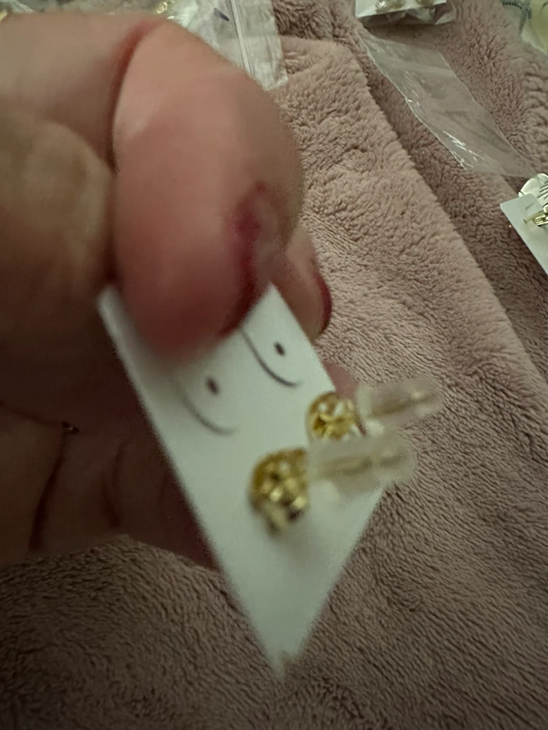 Square Stud Earrings with Rhinestone Halo - photo 2