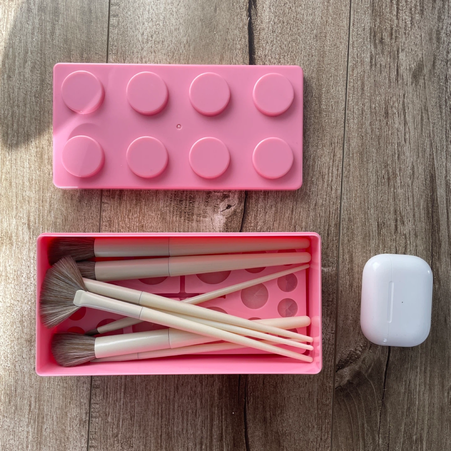BRAND NEW 🥕 ETUDE HOUSE Pink Lego Makeup Brush Holder - photo 2