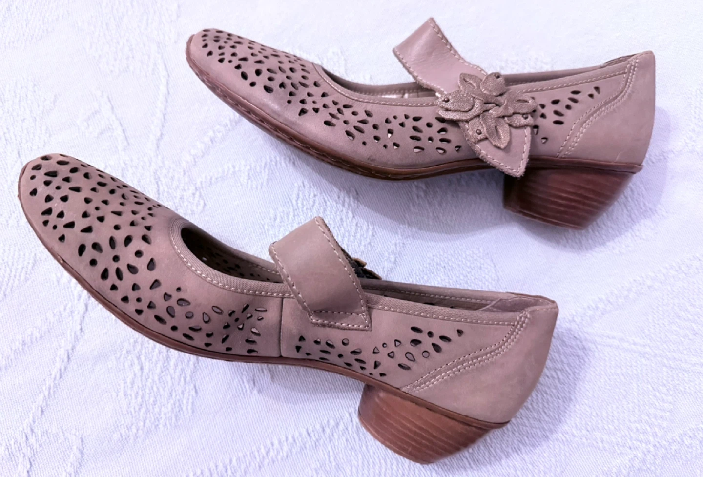 Rieker Women's Taupe Perforated Mary Jane Shoes - photo 5