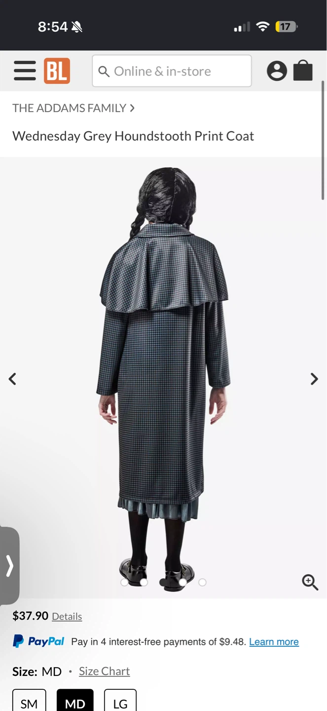 Wednesday Addams Child Costume Coat - Medium - photo 3