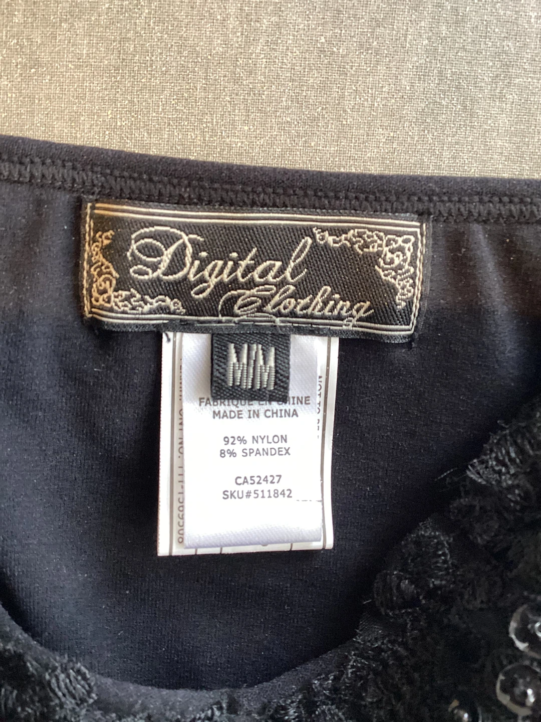 BLACK CAMISOLE WITH BEADED DETAIL - photo 2