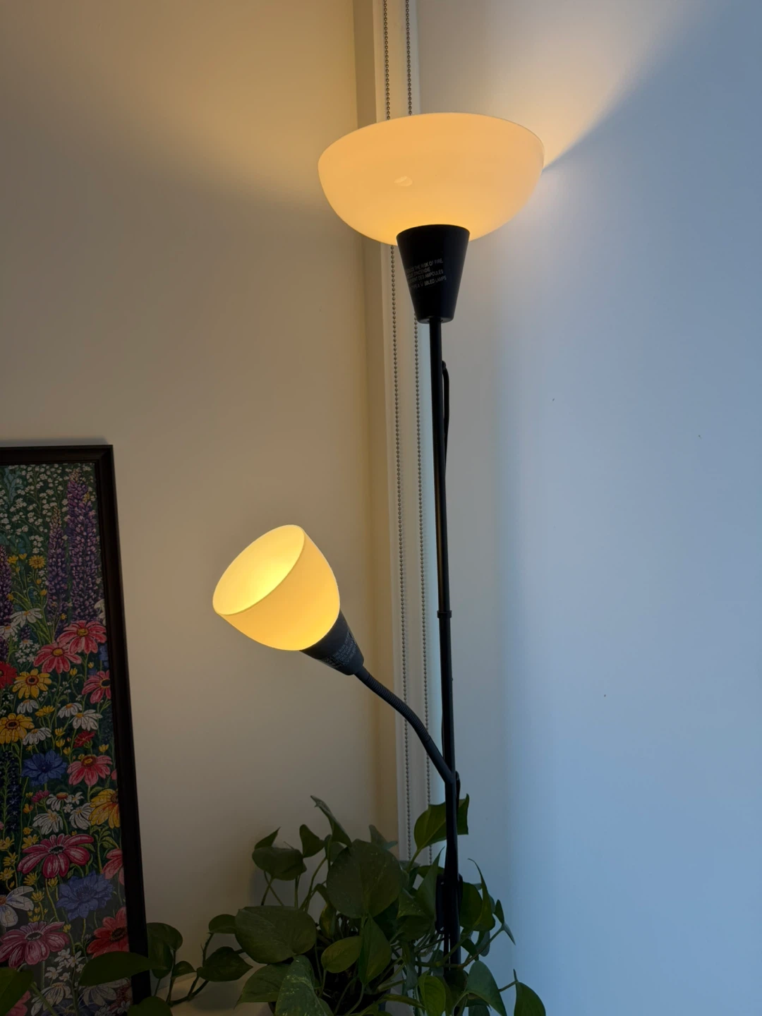 Floor Uplighter/Reading Lamp - Black/White - photo 2