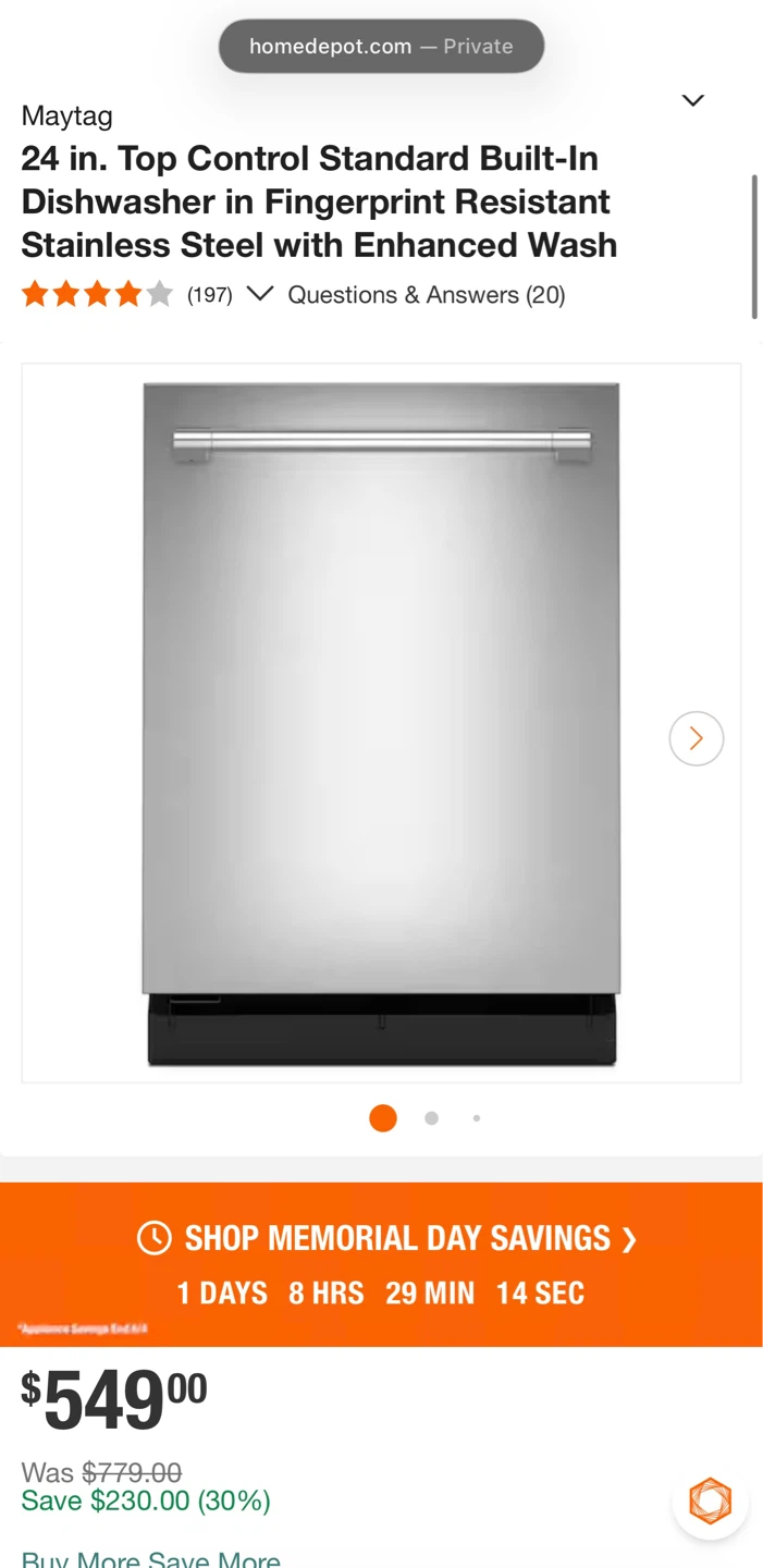 Maytag 24 in. Stainless Steel Dishwasher - photo 2