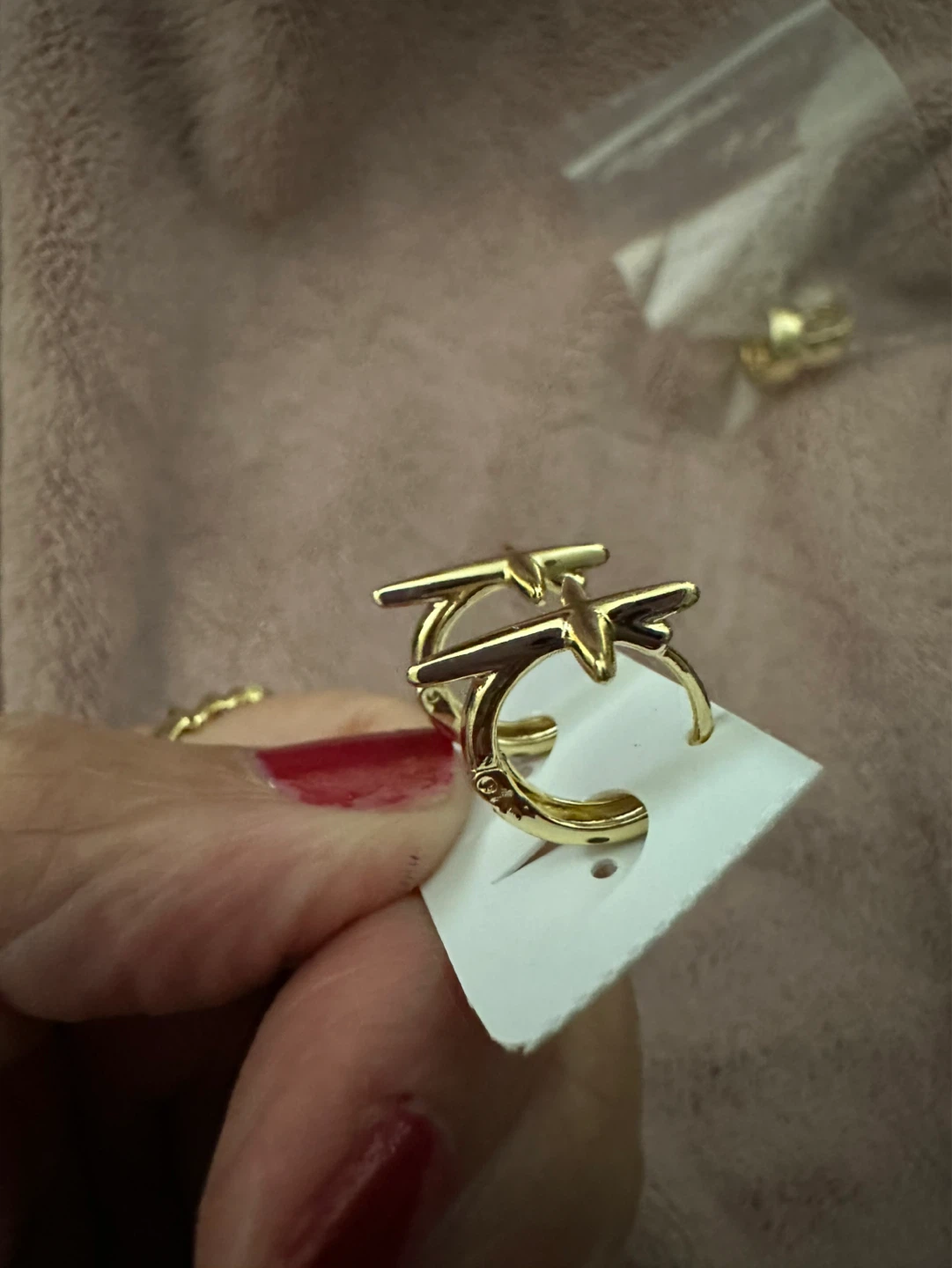 Gold laminated Cross Hoop Earrings - photo 3
