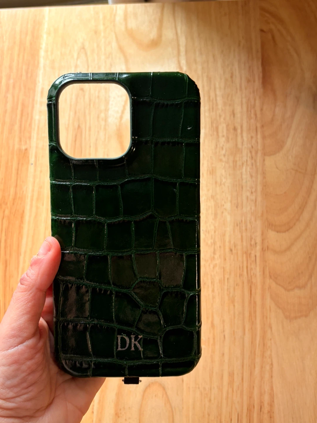 Green Crocodile Pattern Leather Case for iPhone 16 Pro Max - photo 4