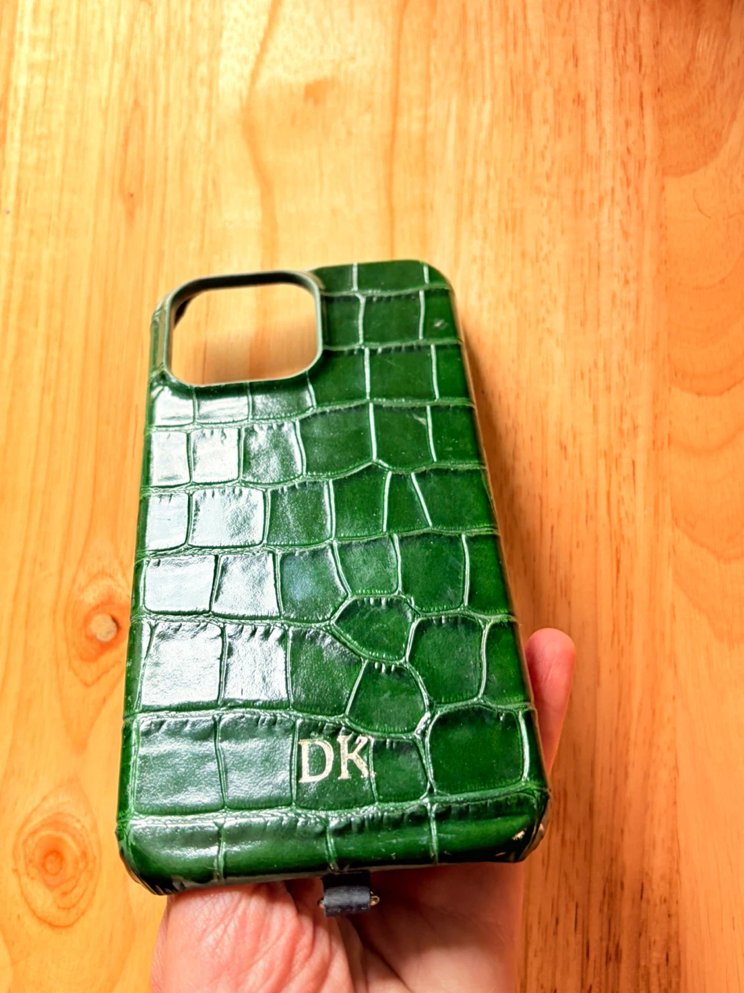 Green Crocodile Pattern Leather Case for iPhone 16 Pro Max