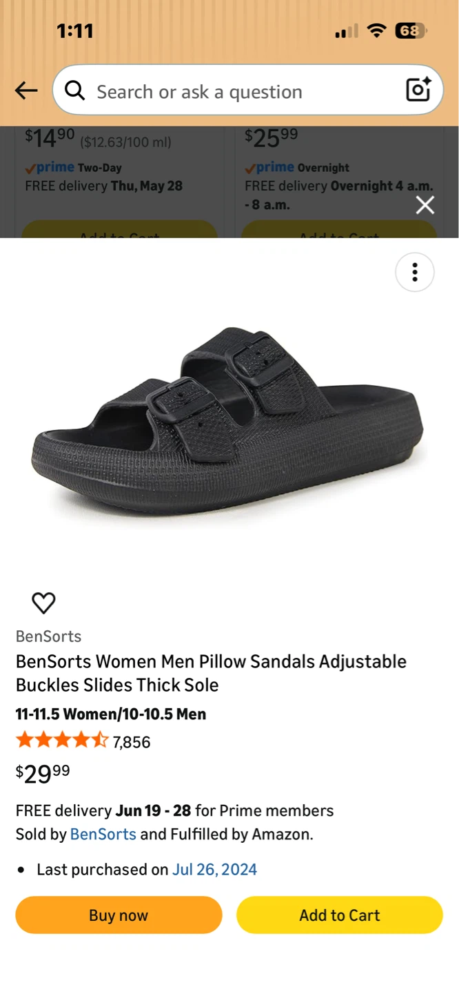 BenSorts Black Pillow Slides Sandals