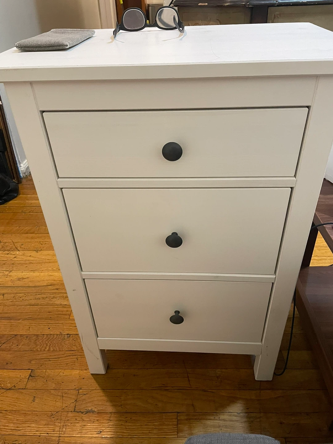IKEA Hemnes White 3-Drawer Nightstand