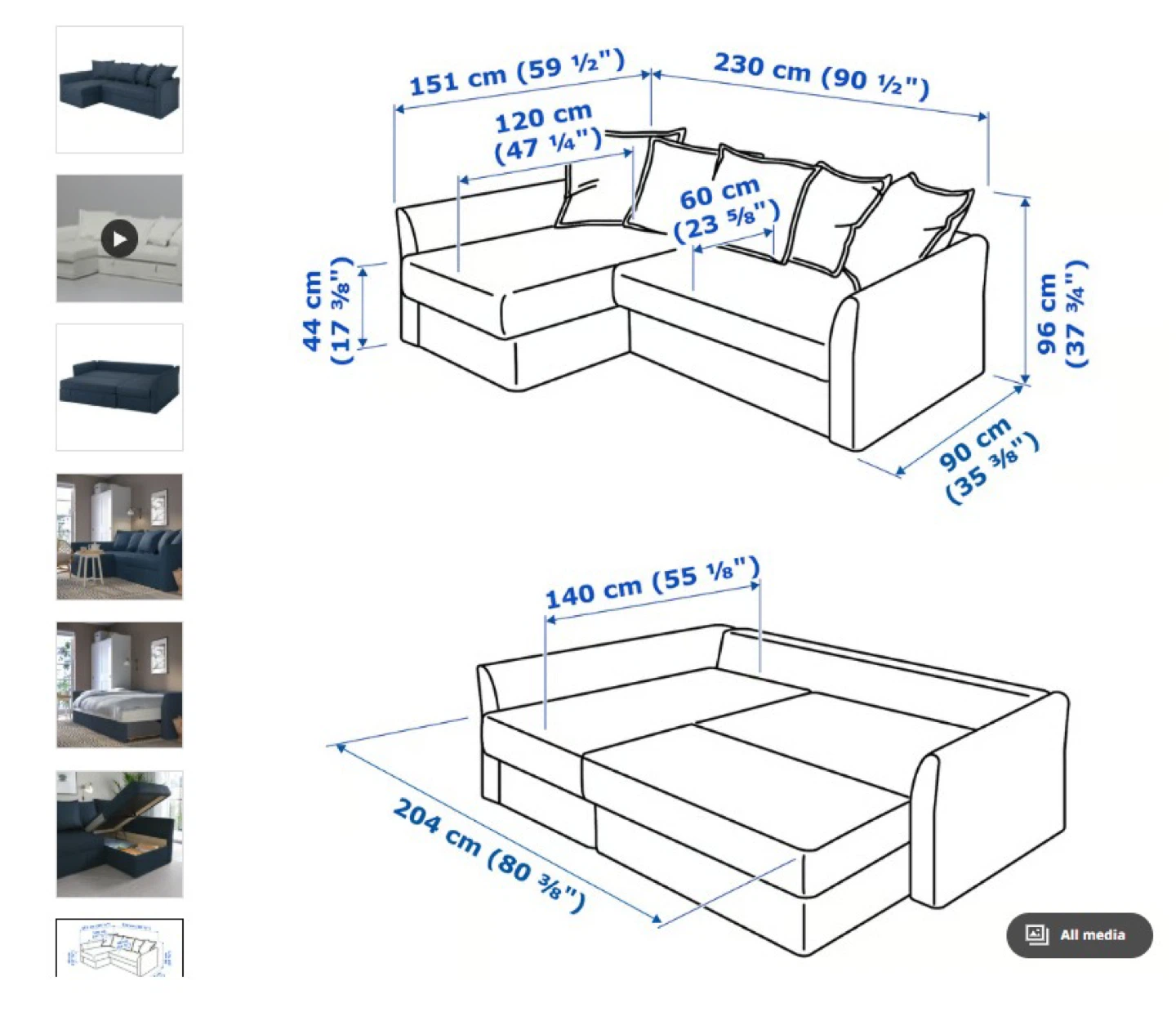 Light blue corner sofa-bed with lots of storage - photo 2