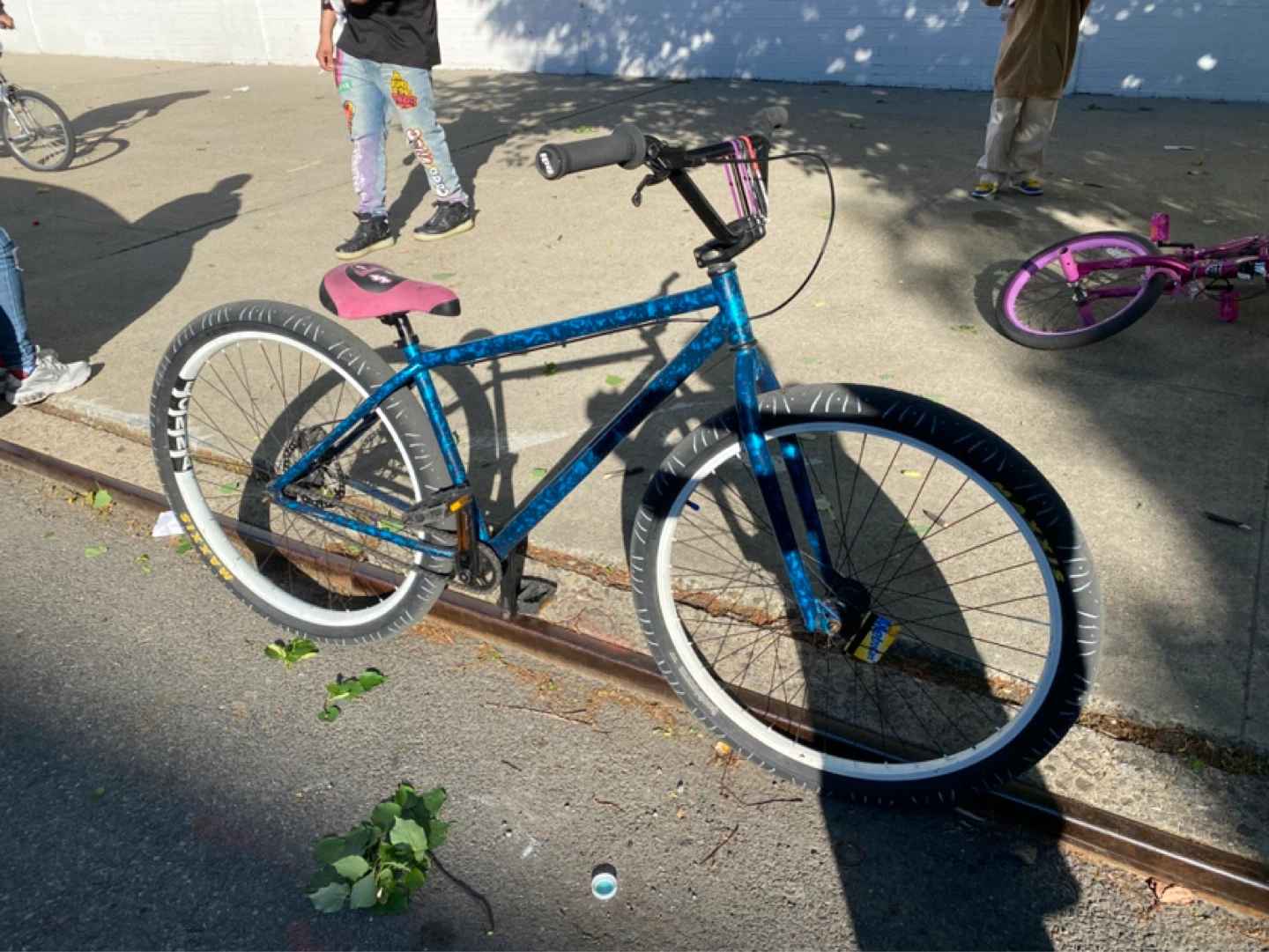 Blue and purple mafia bomma wheelie bike - photo 3