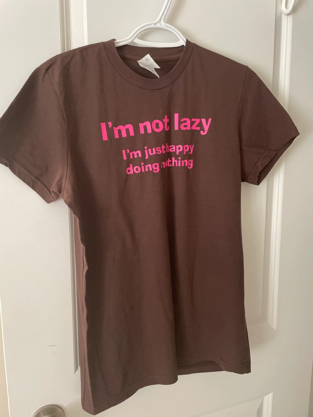 Dry Goods "I'm Not Lazy" T-Shirt X-Large Brown
