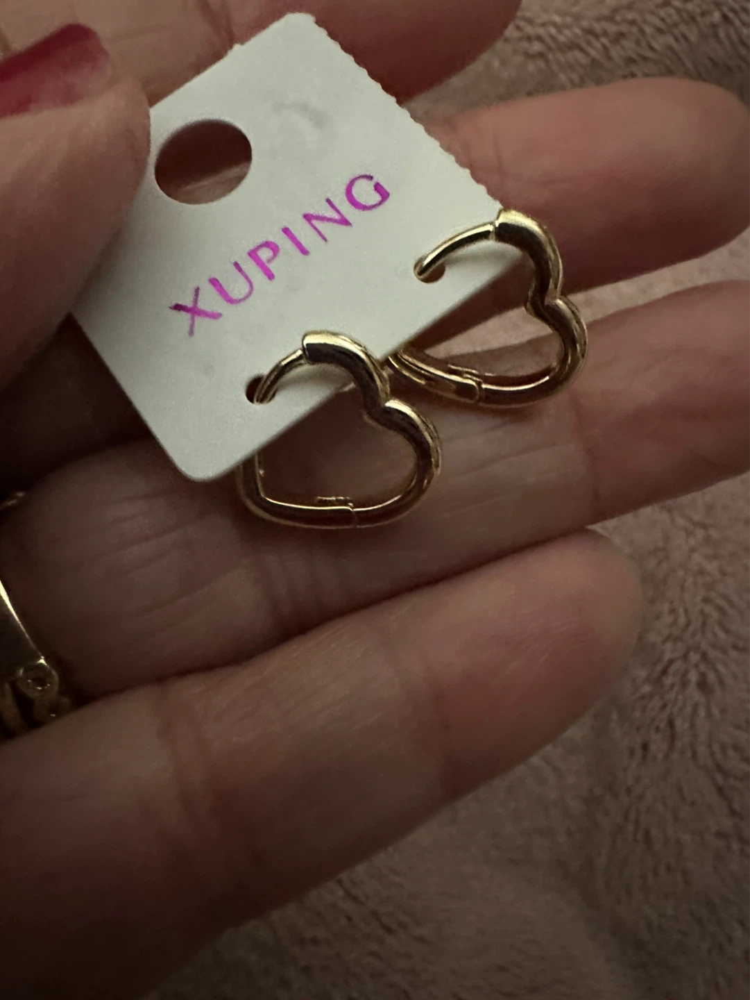 Xuping Gold laminated Heart Hoop Earrings - photo 2