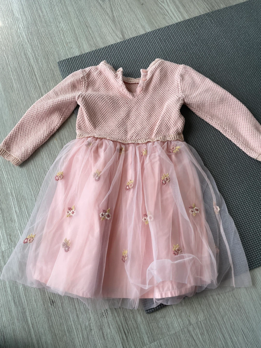 Next Pink Floral Tulle Dress - photo 4