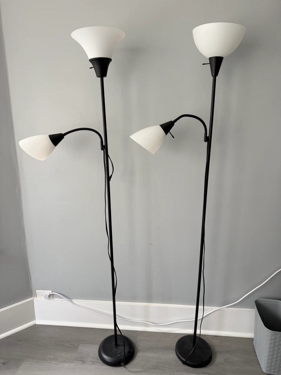 Black Floor Lamps with Smart light bulbs