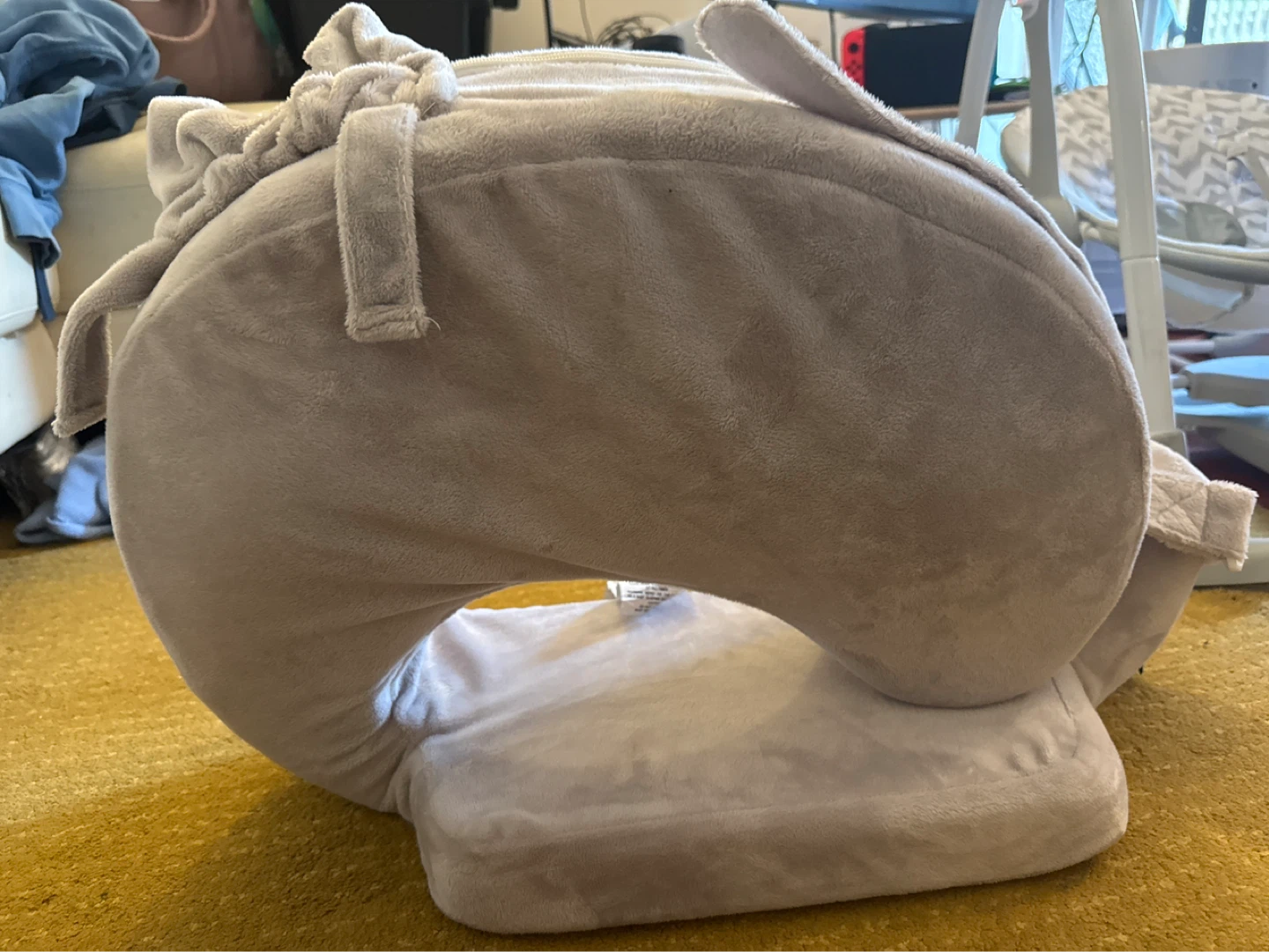 Grey Plush Baby Feeding Support Pillow - photo 2