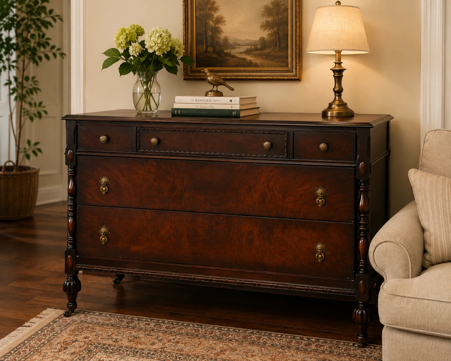 Vintage Wooden Dresser Chest