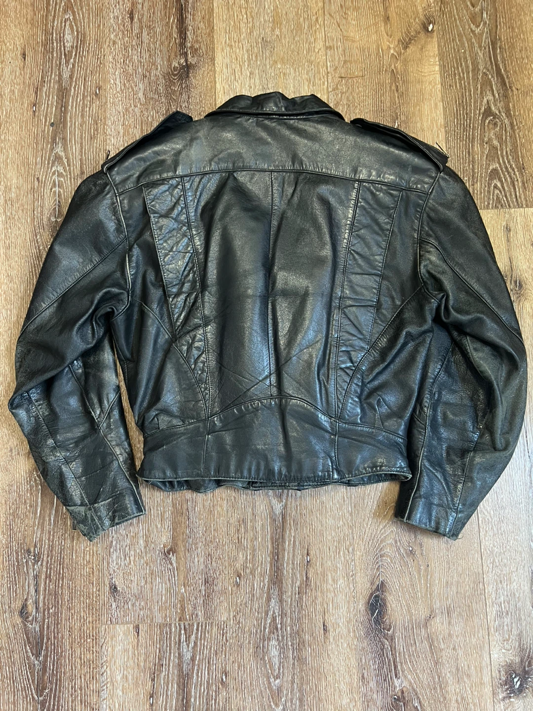 CHIA Black Leather Motorcycle Jacket with Thinsulate Lining - photo 2