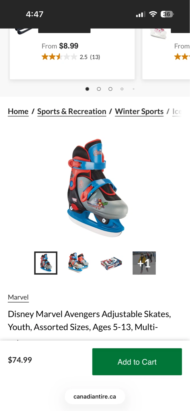 Disney Marvel Avengers Adjustable Ice Skates Youth Sizes - photo 5