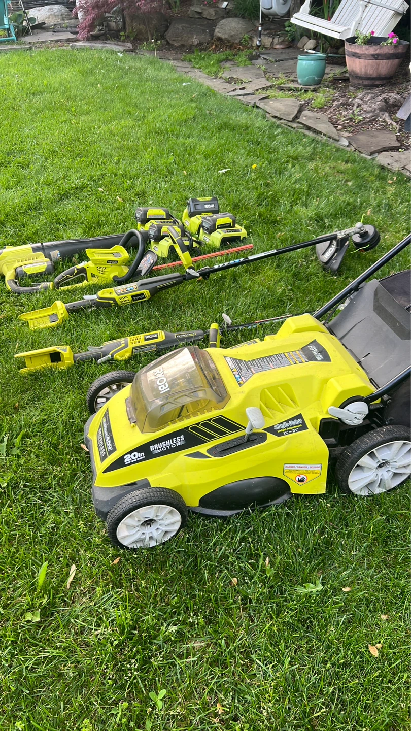 Ryobi 40V Lawn Mower, Trimmer, Leaf Blower, Hedge Trimmer, - photo 2