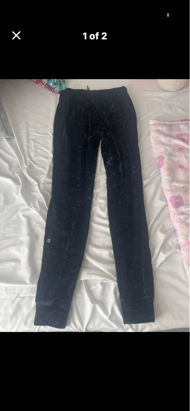 Lululemon Black Velvet Track Pants