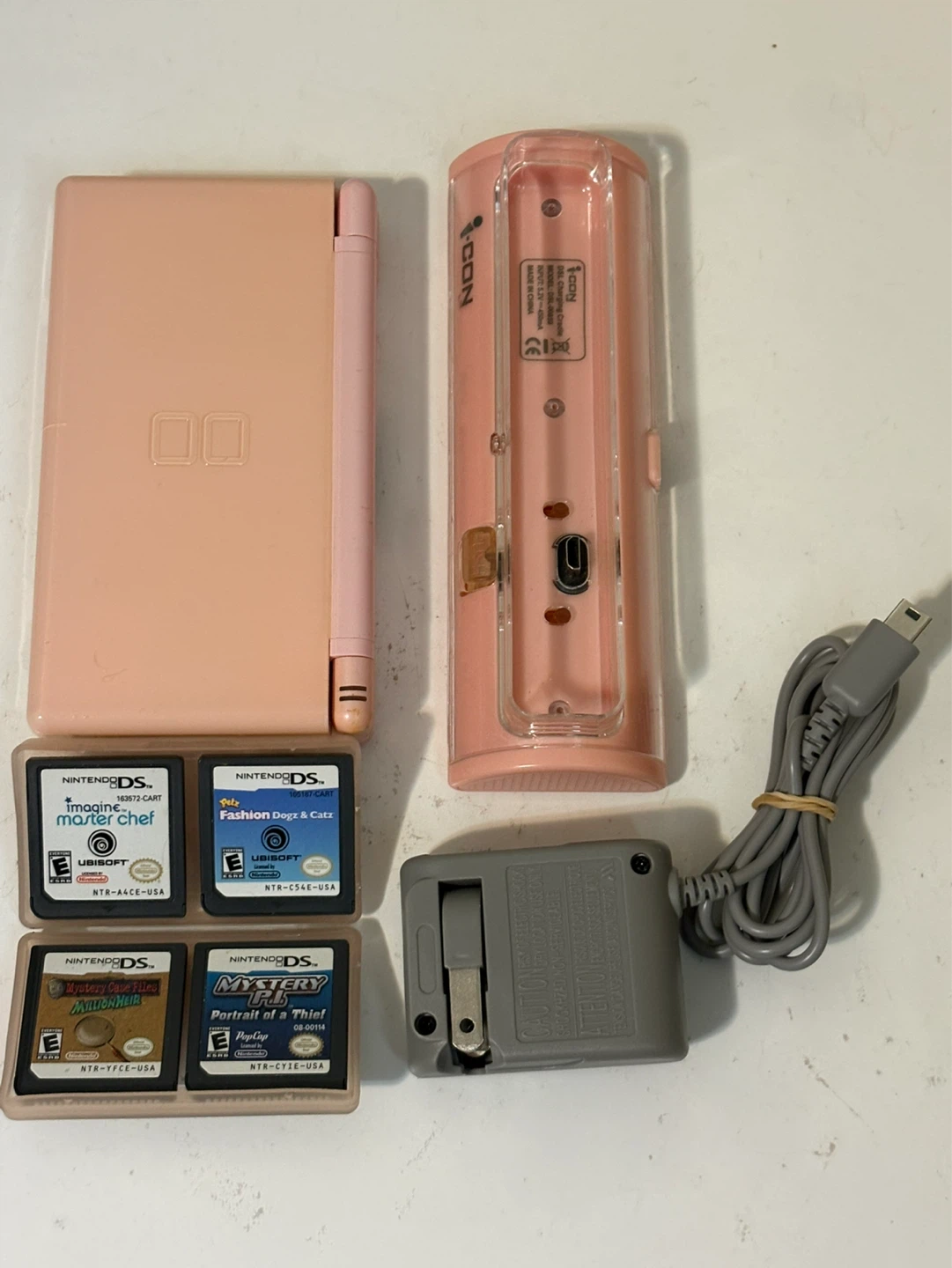 Coral Pink Nintendo DS Lite with Games