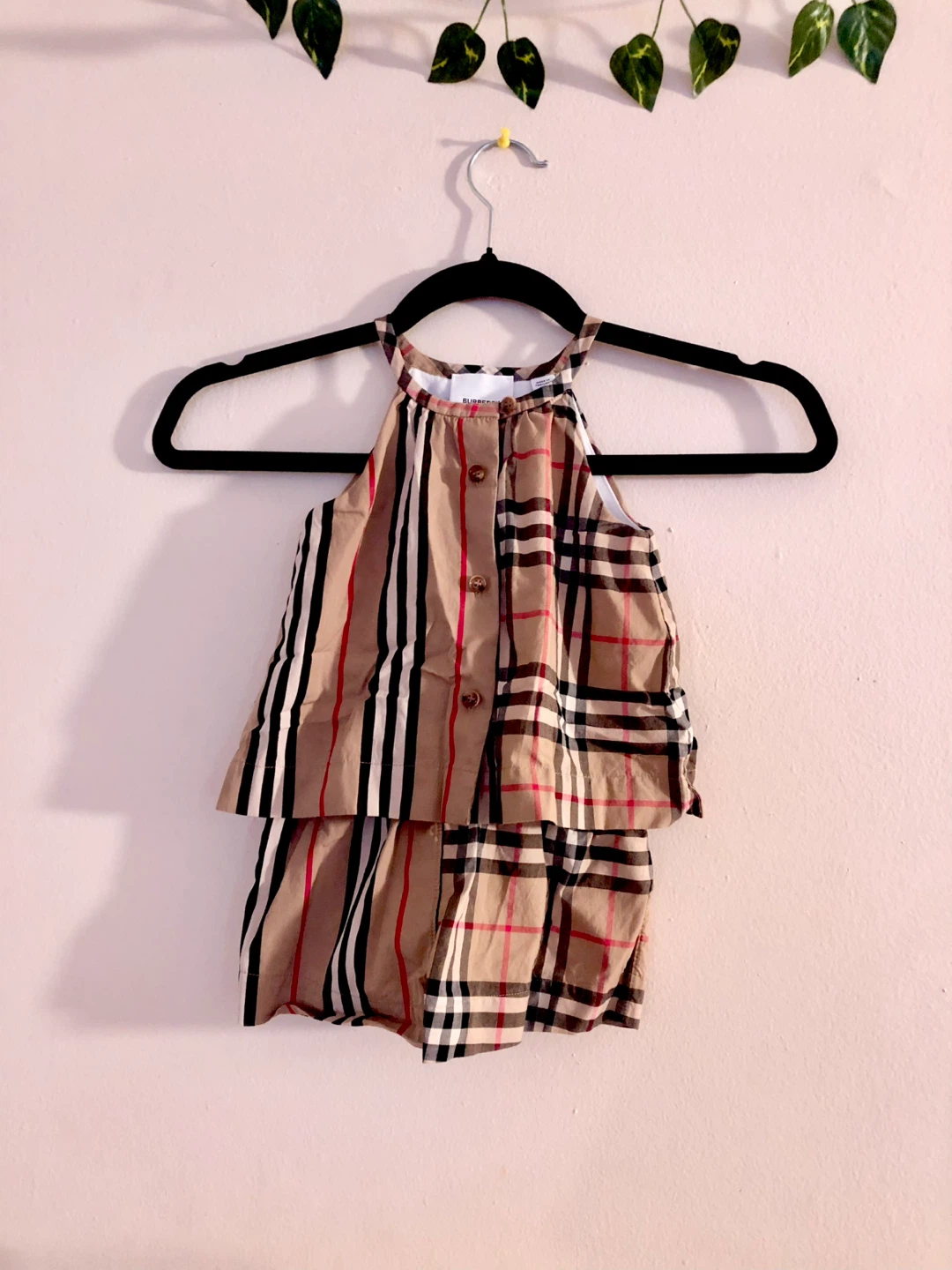Burberry Kids Plaid Romper
